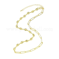 Brass Paperclip Chain Coffee Bean Chain Necklaces&nbsp;NJEW-JN05578