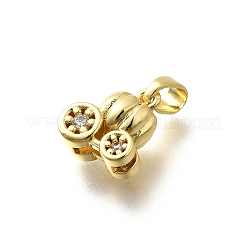 Brass Micro Pave Cubic Zirconia Charms&nbsp;KK-P295-23G