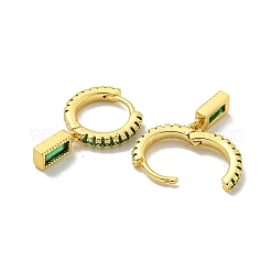 Brass Micro Pave Cubic Zirconia Hoop Earring&nbsp;EJEW-C088-28G-02