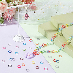225Pcs 15 Colors SPray Painted Zinc Alloy Open Jump Rings&nbsp;FIND-H0010-91A