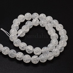 Crackle Glass Round Beads Strands&nbsp;CCG-E001-8mm-04
