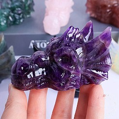Natural Amethyst Carved Dragon Head Figurines&nbsp;PW-WGCF919-06