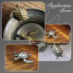 2Pcs Brass Turtle Display Decorations&nbsp;AJEW-SP0004-98