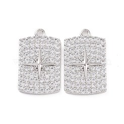 Brass Micro Pave Clear Cubic Zirconia Pendants&nbsp;KK-E068-VC470