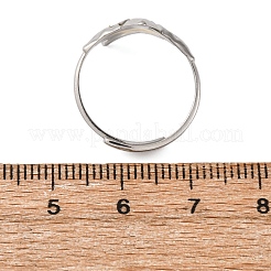 304 Stainless Steel Adjustable Open Cuff Statement Rings&nbsp;RJEW-C083-19P-01