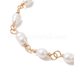 Natural Cultured Freshwater Pearl Beads Link Bracelets for Women&nbsp;BJEW-JB12499