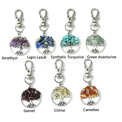 Flat Round with Tree of Life Tibetan Style Alloy Pendant Decorations&nbsp;HJEW-JM01743-02