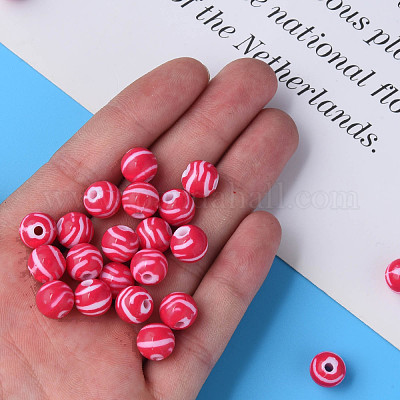 Opaque Striped Acrylic Beads&nbsp;MACR-S373-27D-03-1