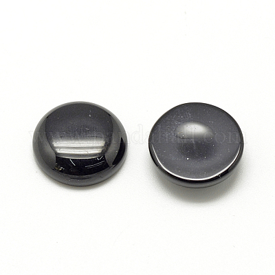 Synthetic Black Stone Cabochons&nbsp;G-R416-16mm-46-1-1