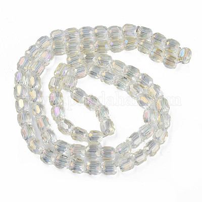 Electroplate Transparent Glass Beads Strands&nbsp;EGLA-N002-32-C04-1