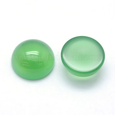 Natural Dyed & Heated Green Onyx Agate Cabochons&nbsp;G-P393-R38-12mm-1