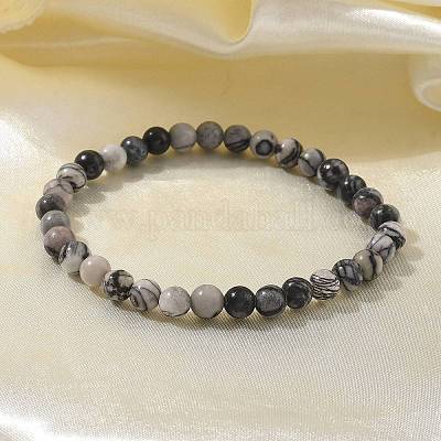 Natural Netstone Bead Stretch Bracelets&nbsp;BJEW-K212-A-021-1