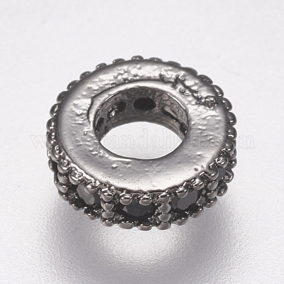 Brass Micro Pave Cubic Zirconia Bead Spacers&nbsp;ZIRC-K074-12-01B-1