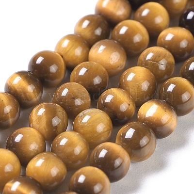 Natural Tiger Eye Round Bead Strands&nbsp;G-L411-07-4mm-1