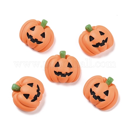 Pumpkin Opaque Resin Cabochons X-RESI-F031-05-1
