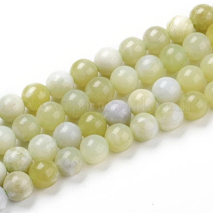 Natural Green Jade Beads Strands X-G-G844-01-8mm-1
