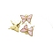 Alloy & Cellulose Acetate Pendants, Butterfly, Pink, 29.5x25mm