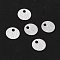 Brass Charms, Cadmium Free & Lead Free, Flat Round, 925 Sterling Silver Plated, 6x0.5mm, Hole: 1.2mm