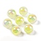 UV Plating Opaque Crackle Two-tone Acrylic Beads, Round, Yellow, 16mm, Hole: 2.7mm