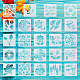 24 Sheets 24 Styles Plastic Drawing Stencil&nbsp;DIY-CW0001-13-2
