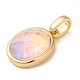Rack Plating Brass with Synthetic Opal Pendants&nbsp;KK-S370-09G-01-2