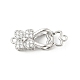 Brass Micro Pave Clear Cubic Zirconia Interlocking Clasps&nbsp;KK-U059-16P-1