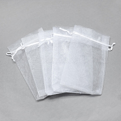 Organza Bags, Organza Pouches for Potpourri, Rectangle, White, 16x11cm