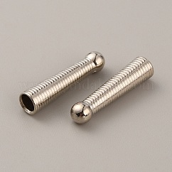 Alloy Cord Ends, Bolo Tie End Caps, Cone, Platinum, 25.5x6mm, Inner Diameter: 4.5mm