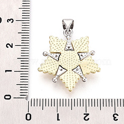 Brass Micro Pave Clear Cubic Zirconia Pendants&nbsp;KK-T080-14A-GP