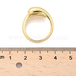 Brass Teardrop Open Cuff Ring for Women&nbsp;RJEW-M148-03G