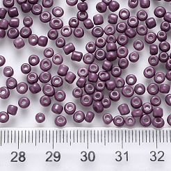 8/0 Baking Paint Glass Round Seed Beads&nbsp;SEED-S036-01B-18