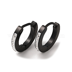 3 Pairs 3 Styles 304 Stainless Steel Clay Crystal Rhinestone Huggie Hoop Earrings for Women&nbsp;EJEW-K279-08A-P