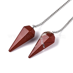 Natural Red Jasper Dowsing Pendulum Pendants&nbsp;AJEW-N005-01D