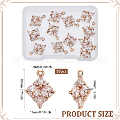 10Pcs Brass Micro Pave Cubic Zirconia Pendants&nbsp;KK-BC0014-59