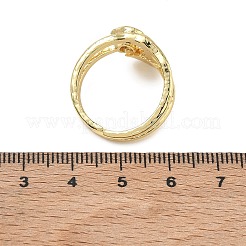 Brass Micro Pave Cubic Zirconia Cuff Open Rings for Women&nbsp;RJEW-L343-11G
