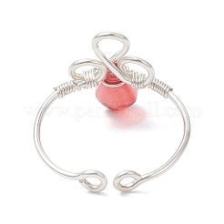 4Pcs Glass Open Cuff Rings for Women&nbsp;RJEW-TA00219-02