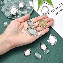 DIY Oval Dome Alloy Pendant Making Kits&nbsp;DIY-YW0010-14