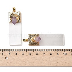 Natural Amethyst & Selenite Big Pendants&nbsp;G-H084-09G-02