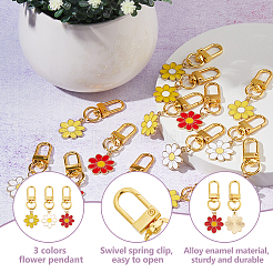Flower Alloy Enamel Pendant Decoration&nbsp;HJEW-DC00011