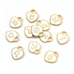 Light Gold Plated Alloy Enamel Pendants&nbsp;ENAM-R055-05A