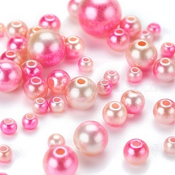 497Pcs 5 Style Rainbow ABS Plastic Imitation Pearl Beads&nbsp;OACR-YW0001-07D
