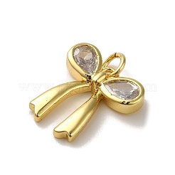 Rack Plating Brass Micro Pave Clear Cubic Zirconia Pendants&nbsp;KK-R158-05G