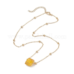 Electroplated Raw Natural Quartz Pendant Necklaces&nbsp;NJEW-JN04968