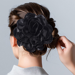 Polyester Flower Brooches&nbsp;JEWB-WH0021-54A