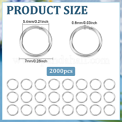 2000Pcs 304 Stainless Steel Jump Rings&nbsp;STAS-ME0003-49