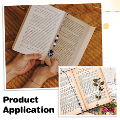 2Pcs Acrylic & ABS Plastic Imitation Pearl & Alloy Enamel Bookmark&nbsp;AJEW-PH01714