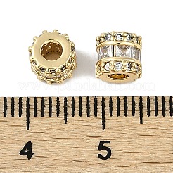 Brass Micro Pave Cubic Zirconia Beads&nbsp;KK-I719-21G
