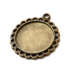 Tibetan Style Pendant Cabochon Settings&nbsp;TIBE-21668-AB-NR