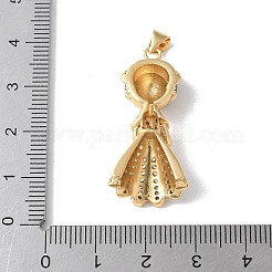 Brass Micro Pave Cubic Zirconia Pendants&nbsp;X-KK-A252-25G
