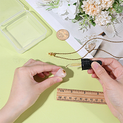 Natural Rose Quartz Faceted Cone Pendant Perfume Bottle Necklaces with 304 Stainless Steel Cable Chain&nbsp;NJEW-WH0002-266E